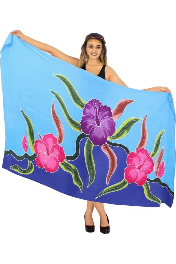 Women's Beach Bikini Swimwear Swim Cover up Wrap Skirt Bathing suit Summer Wraps Beachwear Sarong Coverups Swimsuits for Women One Size Royal, Floral