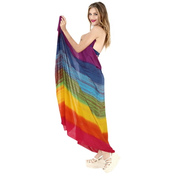 HAPPY BAY Women's Beach Bikini Swimwear Swim Cover up Wrap Summer Wraps Swimsuit Beachwear Sarong Coverups Skirts for Women One Size Colorful, Stripes