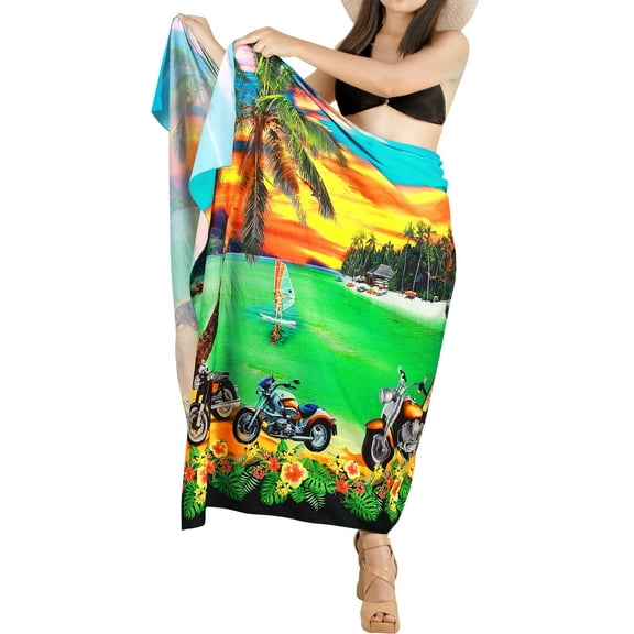 HAPPY BAY Women's Beach Bikini Wraps Sarong Coverup Wrap Skirt Bathing suit Swimwear Swimsuit Coverup for Women One Size Shamrock Green, Bike