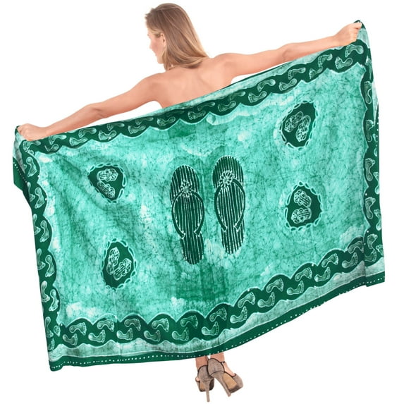 HAPPY BAY Women's Beach Bikini Wraps Sarong Swimwear Cover up Wrap Skirt Bathing suit Swimsuit Pareo Coverups for Women One Size Shamrock Green, Floral