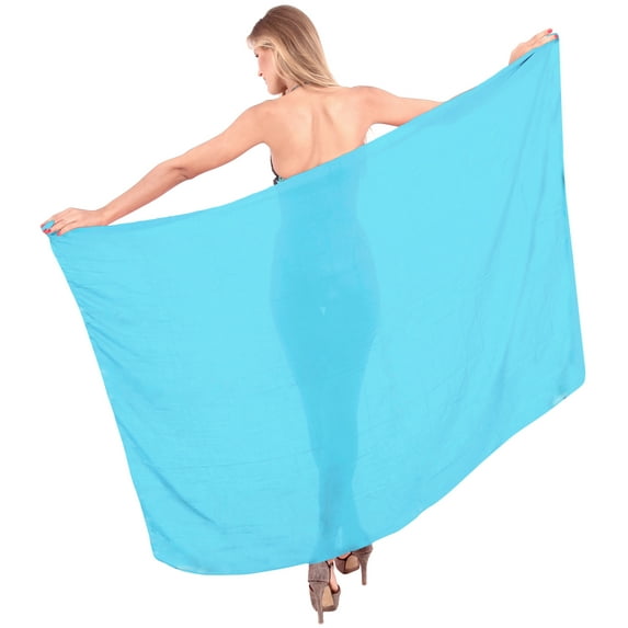 HAPPY BAY Women's Beach Bikini Wraps Sarong Swimwear Cover up Wrap Skirt Bathing suit Swimsuit Pareo Coverups for Women One Size Sky, Solid
