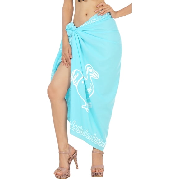 HAPPY BAY Women's Beach Bikini Wraps Swimwear Cover up Wrap Skirt Bathing suit Swimsuit Sarong Coverups for Women One Size Sky, Bird