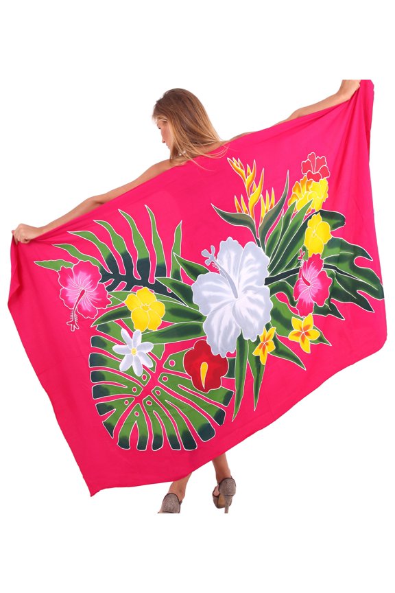 Women's Beach Cover up Wraps Skirt Beachwear Coverups Long Swimwear Swim Summer Pareos Bathing Suit Cover-up Cover up for Women One Size Pink, Floral