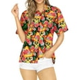 thumbnail image 1 of HAPPY BAY Women's Beach Halloween Costumes Hawaiian Shirt Sugar Skull Print Blouse Tops Short Sleeve Button Down Holiday Party Shirts for Women S Hippie Skulls Black, 1 of 4