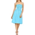 thumbnail image 1 of HAPPY BAY Women's Beach Summer Casual Smocked Mini Flowy Dress Tube Top Strapless Dresses for Women One Size Sky, Solid, 1 of 4