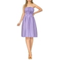 thumbnail image 1 of HAPPY BAY Women's Beach Summer Casual Smocked Mini Swing Dress Tube Top Strapless Dresses for Women One Size Light Violet, Solid, 1 of 3