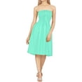 thumbnail image 1 of HAPPY BAY Women's Beach Summer Casual Smocked Mini Swing Dress Tube Top Strapless Dresses for Women One Size Mint, Solid, 1 of 3