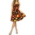 thumbnail image 1 of HAPPY BAY Women's Beach Summer Halloween Costumes Evening Allover Pumpkin Party Mini Smocked Dress Flowy Elastic Tube Top Sundress for Women One Size Scary Pumpkins, Spooky Orange, 1 of 4