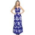 thumbnail image 1 of HAPPY BAY Women's Beach Summer Halter Neck Tube Top Maxi Evening Frill Dress S-M Royal, Lanndscape, 1 of 4