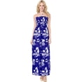 thumbnail image 1 of HAPPY BAY Women's Beach Summer Ruched Tube Top Maxi Evening Slit Dress Strapless Dresses for Women One Size Sapphire, Palm Tree, 1 of 5