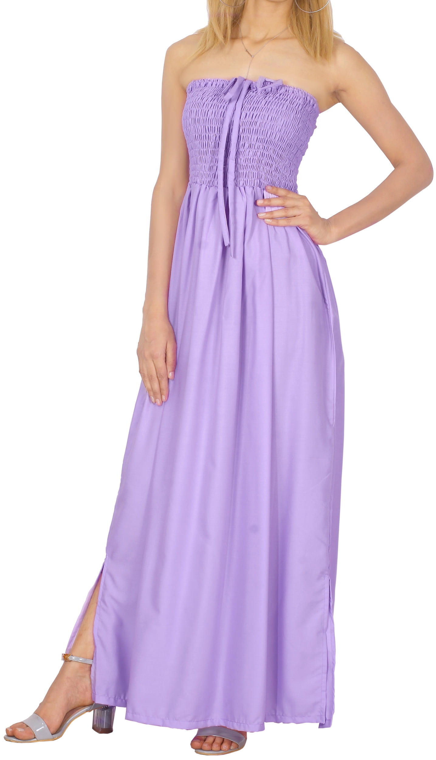 chinese dress ladies Long Sequin Prom Dress with Strappy Back Dark Lavender / 18 main image 1