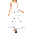 thumbnail image 1 of HAPPY BAY Women's Beach Summer Solid Smocked Tube Top Maxi Evening Dress Casual Strapless Dresses for Women M-L Oatmeal, Floral, 1 of 4