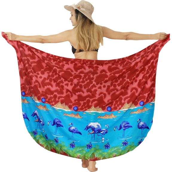 HAPPY BAY Women's Beach Summer Wrap Bikini Wraps Swimwear Swim Cover up Swimsuit Beachwear Sarong Coverups Skirts for Women One Size Cadet_R184