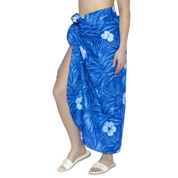 HAPPY BAY Women's Beach Summer Wrap Swim Sarong Cover Ups One Size Floral Blue