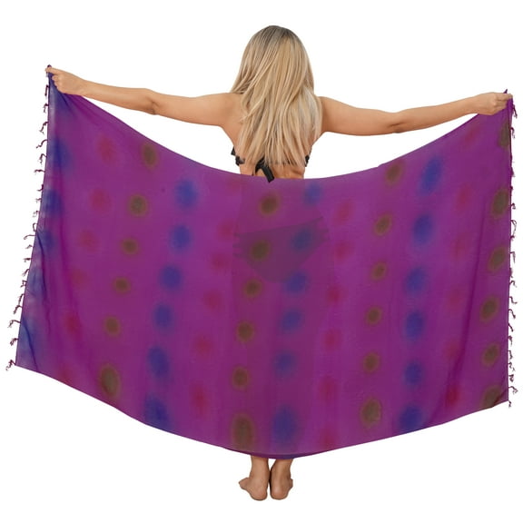 HAPPY BAY Women's Beach Swimwear Cover Up Bikini Wraps Sarong One Size Floral, Purple