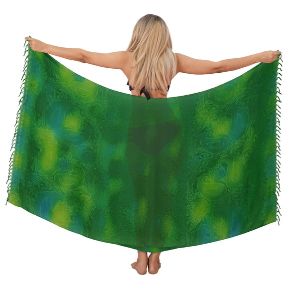 HAPPY BAY Women's Beach Swimwear Cover Up Bikini Wraps Sarong One Size Paisley, Green