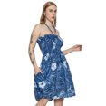 thumbnail image 1 of HAPPY BAY Women's Beach Vacation Summer Holiday Smocked Tube Top Short Ruched Evening Dress Strapless Dresses for Women L-XL Grey Floral, 1 of 2