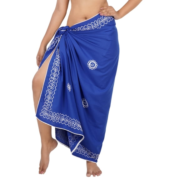 HAPPY BAY Women's Beach Wrap Bikini Swimwear Cover up Bathing suit Summer Wraps Swimsuit Sarong Skirts for Women One Size Plain, Blue