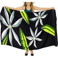thumbnail image 1 of HAPPY BAY Women's Beach Wrap Bikini Swimwear Swim Cover up Bathing suit Summer Wraps Swimsuit Beachwear Sarong Coverups Skirts for Women One Size Black, Leaves, 1 of 5