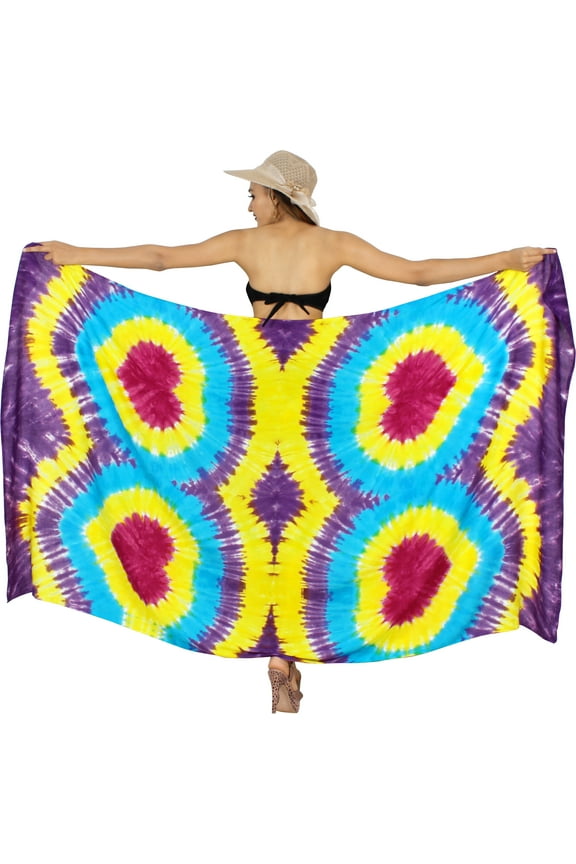 Women's Beach Wrap Bikini Swimwear Swim Cover up Bathing suit Summer Wraps Swimsuit Beachwear Sarong Coverups Skirts for Women One Size Purple, Tie Dye