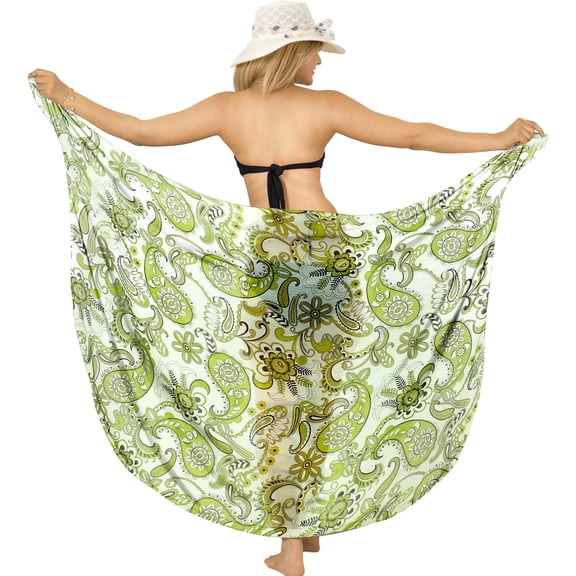 HAPPY BAY Women's Beach Wrap Bikini Swimwear Swim Cover up Summer Wraps Beachwear Sarong Coverups Skirts for Women One Size Shamrock Pear, Allover