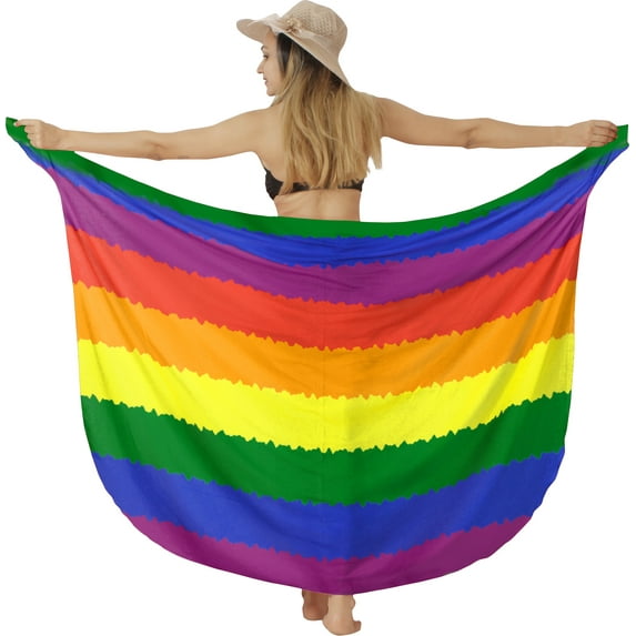 HAPPY BAY Women's Beach Wrap Bikini Wraps Sarong Coverup Skirt Bathing suit Swimsuit Swimwear Cover Up for Women One Size Colorful_AD316