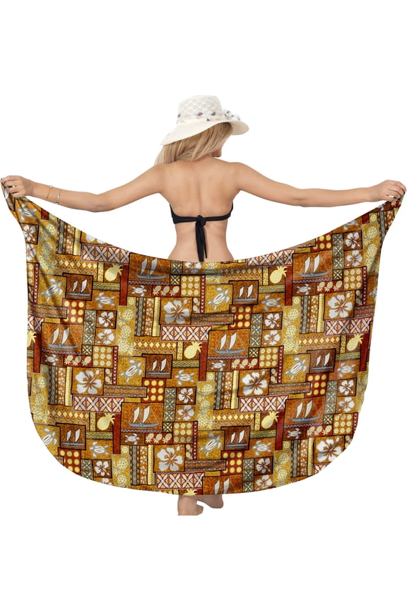 Women's Beach Wrap Bikini Wraps Sarong Coverup Skirt Bathing suit Swimsuit Swimwear Cover Up for Women One Size Floral, Yellow