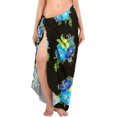 thumbnail image 1 of HAPPY BAY Women's Beach Wrap Bikini Wraps Sarong Coverup Skirt Bathing suit Swimsuit Swimwear Cover Up for Women One Size Tropical, Black, 1 of 5