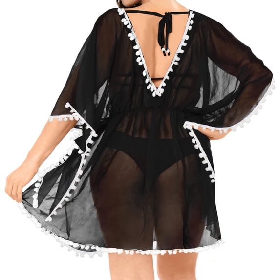 HAPPY BAY Women's Beachwear Loose Swimsuit Coverups for Women Summer Swim Beach Dress Cover ups for Swimwear Women Bathing Suit L-XL Ebony_A417