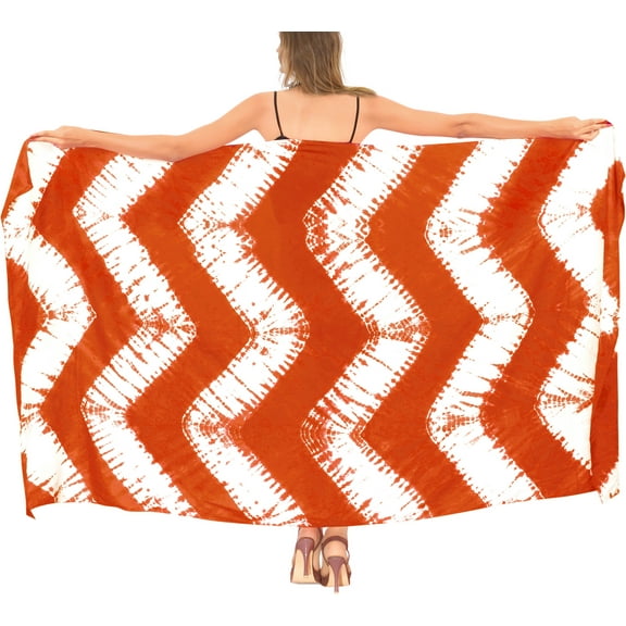 HAPPY BAY Women's Beachwear Sarong Bikini Skirt Swim Cover up Swimwear Bathing suit Summer Wraps Swimsuit Beach Wrap Coverups for Women One Size Apricot, Chevron