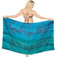 thumbnail image 1 of HAPPY BAY Women's Beachwear Sarong Bikini Skirt Swim Cover up Swimwear Bathing suit Summer Wraps Swimsuit Beach Wrap Coverups for Women One Size Leaves, Blue, 1 of 5