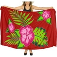 thumbnail image 1 of HAPPY BAY Women's Beachwear Sarong Bikini Skirt Swimwear Swim Cover up Bathing suit Summer Wraps Swimsuit Beach Wrap Coverups for Women One Size Red, Flower, 1 of 5