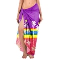 thumbnail image 1 of HAPPY BAY Women's Beachwear Sarong Bikini Skirt Swimwear Swim Cover up Summer Wraps Swimsuit Beach Wrap Coverups for Women One Size Violet, Palm Tree, 1 of 4