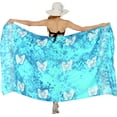 thumbnail image 1 of HAPPY BAY Women's Beachwear Sarong Coverups Bikini Skirt Swim Cover up Summer Wraps Bathing suit Swimwear Beach Wrap Skirts for Women One Size Turquoise, Butterfly, 1 of 5