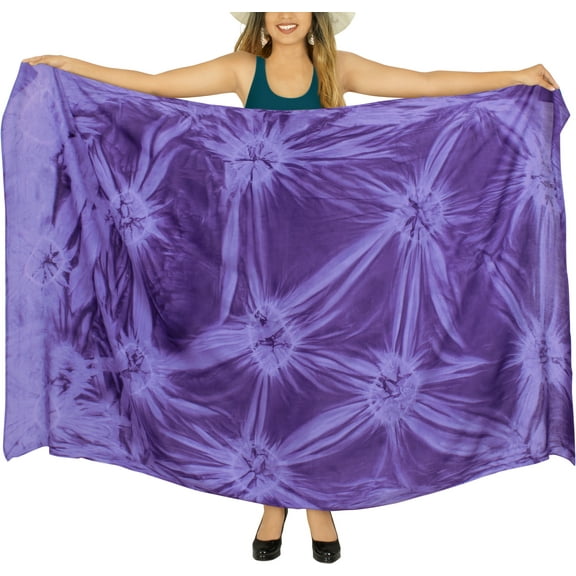 HAPPY BAY Women's Beachwear Sarong Coverups Bikini Skirt Swimsuit Swim Cover up Summer Wraps Bathing suit Swimwear Beach Wrap Skirts for Women One Size Violet, Tie Dye