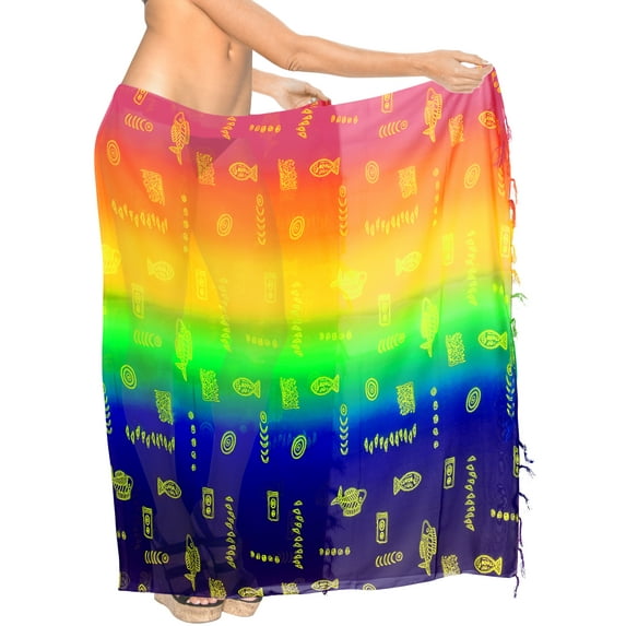 HAPPY BAY Women's Beachwear Sarong Coverups Bikini Skirt Swimsuit Swim Cover up Summer Wraps Swimwear Beach Wrap Skirts for Women One Size Punch, Fish