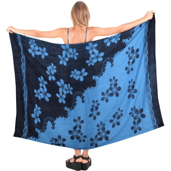 HAPPY BAY Women's Beachwear Sarong Coverups Bikini Wraps Skirt Swimsuit Swim Cover up Bathing suit Swimwear Beach Summer Wrap Skirts for Women One Size Coal, Floral