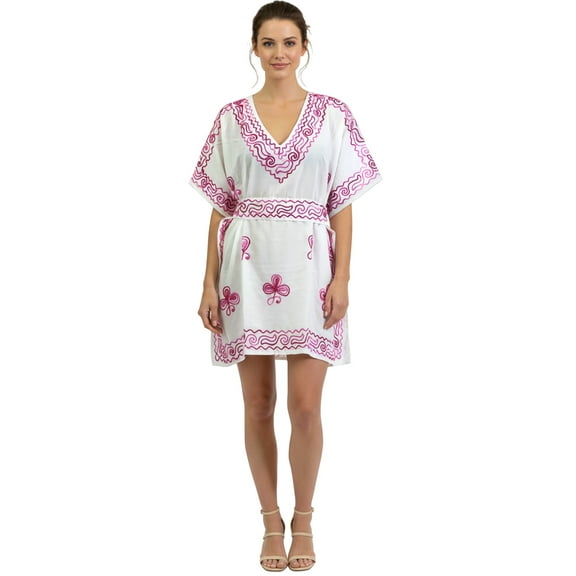 HAPPY BAY Women's Beachwear Summer Bathing Suit Swimwear Cover-up Short Swing Beach Dress for Women 1X-2X Candy_AC278