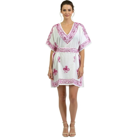 HAPPY BAY Women's Beachwear Summer Bathing Suit Swimwear Cover-up Short Swing Beach Dress for Women 1X-2X Candy_AC278