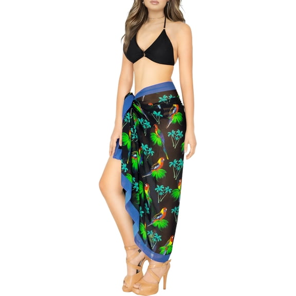 HAPPY BAY Women's Beachwear Summer Beach Bikini Wraps Sarong Coverups Swimwear Swim Cover up Wrap Skirt Pareo for Women One Size Marigold, Parrots