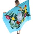 thumbnail image 1 of HAPPY BAY Women's Beachwear Summer Beach Bikini Wraps Sarong Coverups Wrap Skirt Bathing suit Swim Cover up Swimwear Coverups for Women One Size Turquoise, Hibiscus, 1 of 3