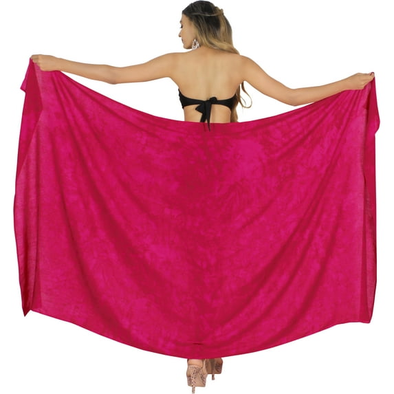 HAPPY BAY Women's Beachwear Summer Beach Bikini Wraps Sarong Coverups Wrap Skirt Bathing suit Swimsuit Swimwear Swim Cover up for Women One Size Fuschia, Tie Dye