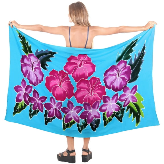 HAPPY BAY Women's Beachwear Summer Beach Bikini Wraps Swimwear Swim Cover up Wrap Skirt Bathing suit Swimsuit Sarong Coverups for Women One Size Turquoise, Floral