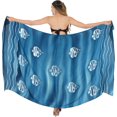 thumbnail image 1 of HAPPY BAY Women's Beachwear Summer Beach Bikini Wraps Swimwear Swim Cover up Wrap Skirt Swimsuit Sarong Coverups for Women One Size Navy, Fish, 1 of 5