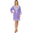 thumbnail image 1 of HAPPY BAY Women's Beachwear Summer Beach Dress Short Flowy Bathing Suit Cover ups 8-12 ED-Violet, 1 of 5