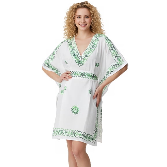 HAPPY BAY Women's Beachwear Summer Beach Dress Short Swimming Swimsuit Cover ups for Women L-XL White, Solid