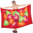 thumbnail image 1 of HAPPY BAY Women's Beachwear Summer Beach Wrap Bikini Wraps Sarong Coverups Skirt Bathing suit Swimsuit Swimwear Swim Cover up for Women One Size Red, Tropical, 1 of 4