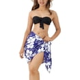 thumbnail image 1 of HAPPY BAY Women's Beachwear Summer Beach Wrap Bikini Wraps Sarong Coverups Skirt Swim Cover up Swimwear Coverups for Women One Size Royal, Hibiscus, 1 of 5
