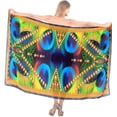 thumbnail image 1 of HAPPY BAY Women's Beachwear Summer Beach Wrap Bikini Wraps Sarong Coverups Skirt Swimsuit Swimwear Swim Cover up for Women One Size Mikado, Peacock, 1 of 3