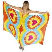 HAPPY BAY Womens Beachwear Summer Beach Wrap Bikini Wraps Sarong Coverups Swimwear Swim Cover up Bathing suit Swimsuit Pareo for Women Skirt One Size Orange, Tie Dye